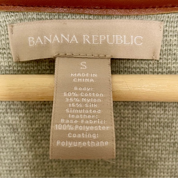 Banana Republic Striped Knit Jacket with Faux Leather Trim - Picture 4 of 4